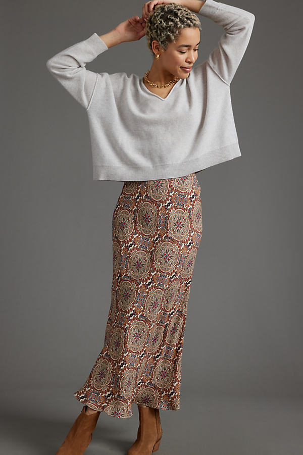 Mosaic-Print Midi Skirt
