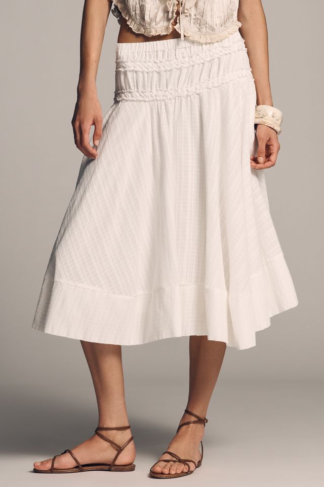 By Anthropologie Gingham Midi Circle Skirt #1