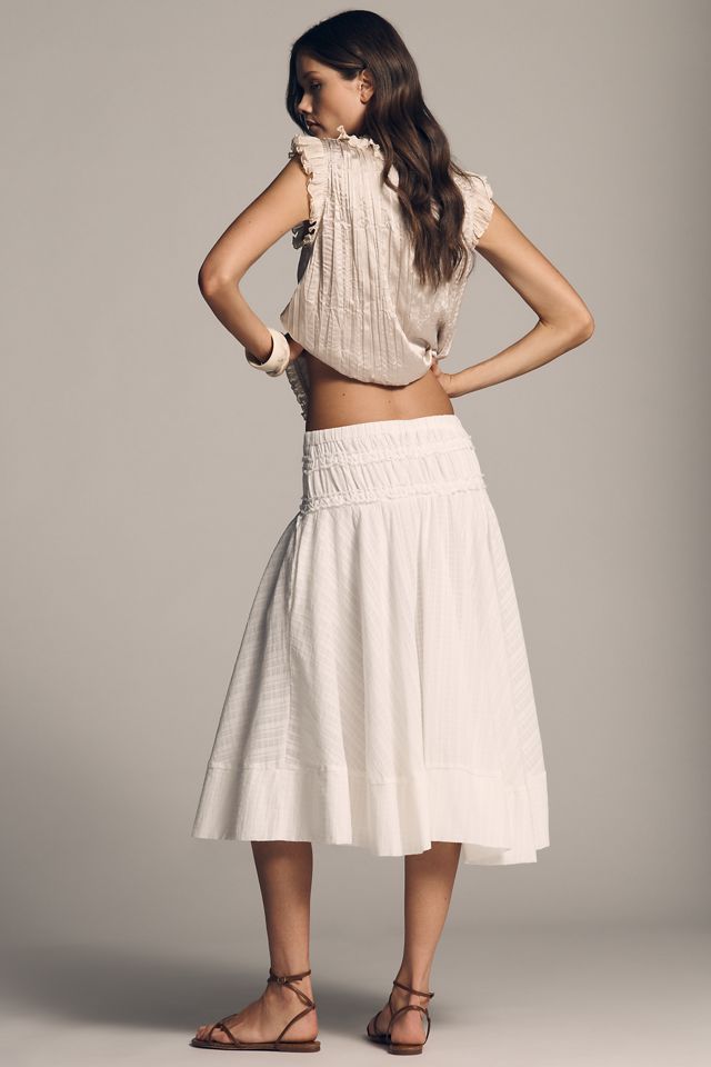 By Anthropologie Gingham Midi Circle Skirt #2