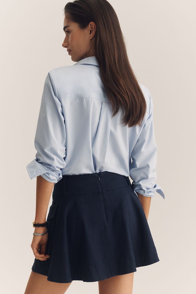 Maeve Pleated Linen-Blend Cargo Mini Skirt #3