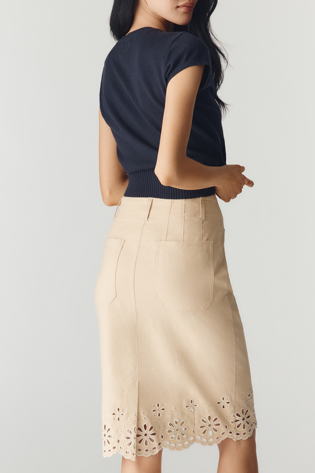 The Colette Eyelet Midi Skirt
