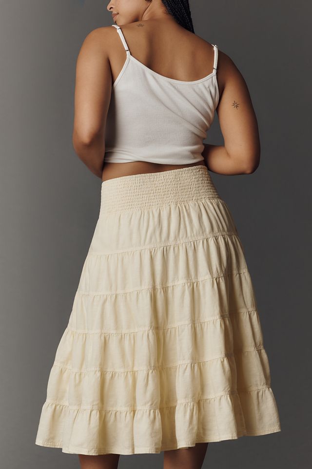 Pilcro Reese Linen Cotton Smocked Midi Skirt  #7