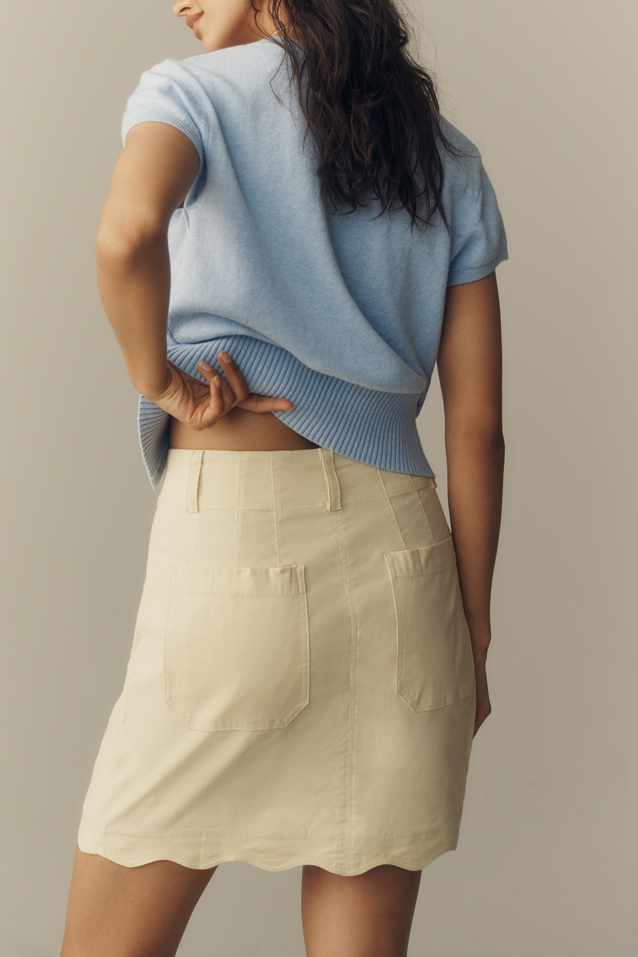 The Colette Scalloped Mini Skirt by Maeve