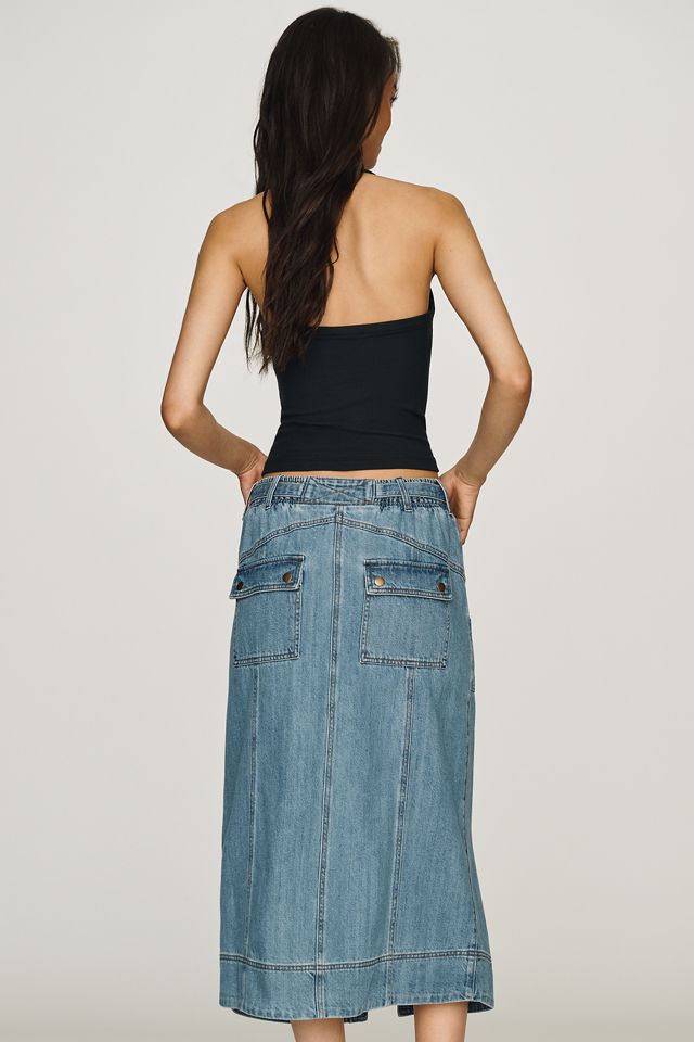 Pilcro Front-Tie Denim Midi Skirt #3