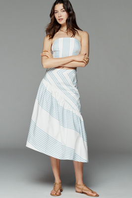 Cotton Asymmetric Midi Skirt