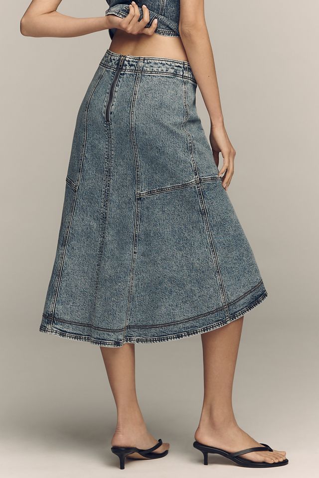 Pilcro Denim Seamed Midi Skirt #2