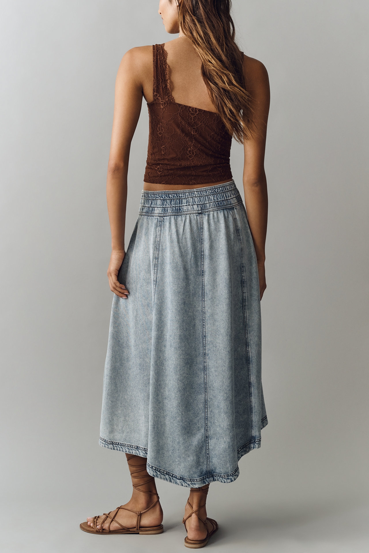 Pilcro Essential Beach Pull-On Midi Skirt 