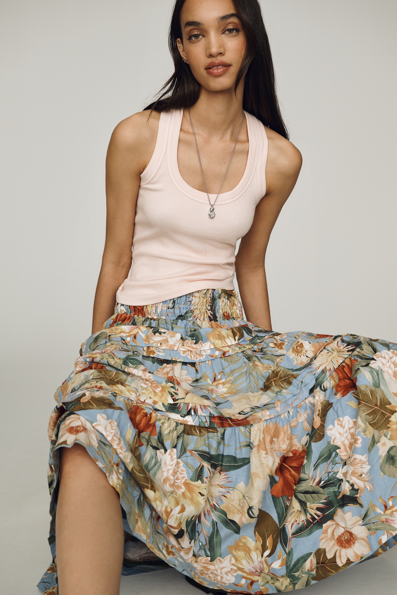 Somerset Linen Blend Maxi Skirt