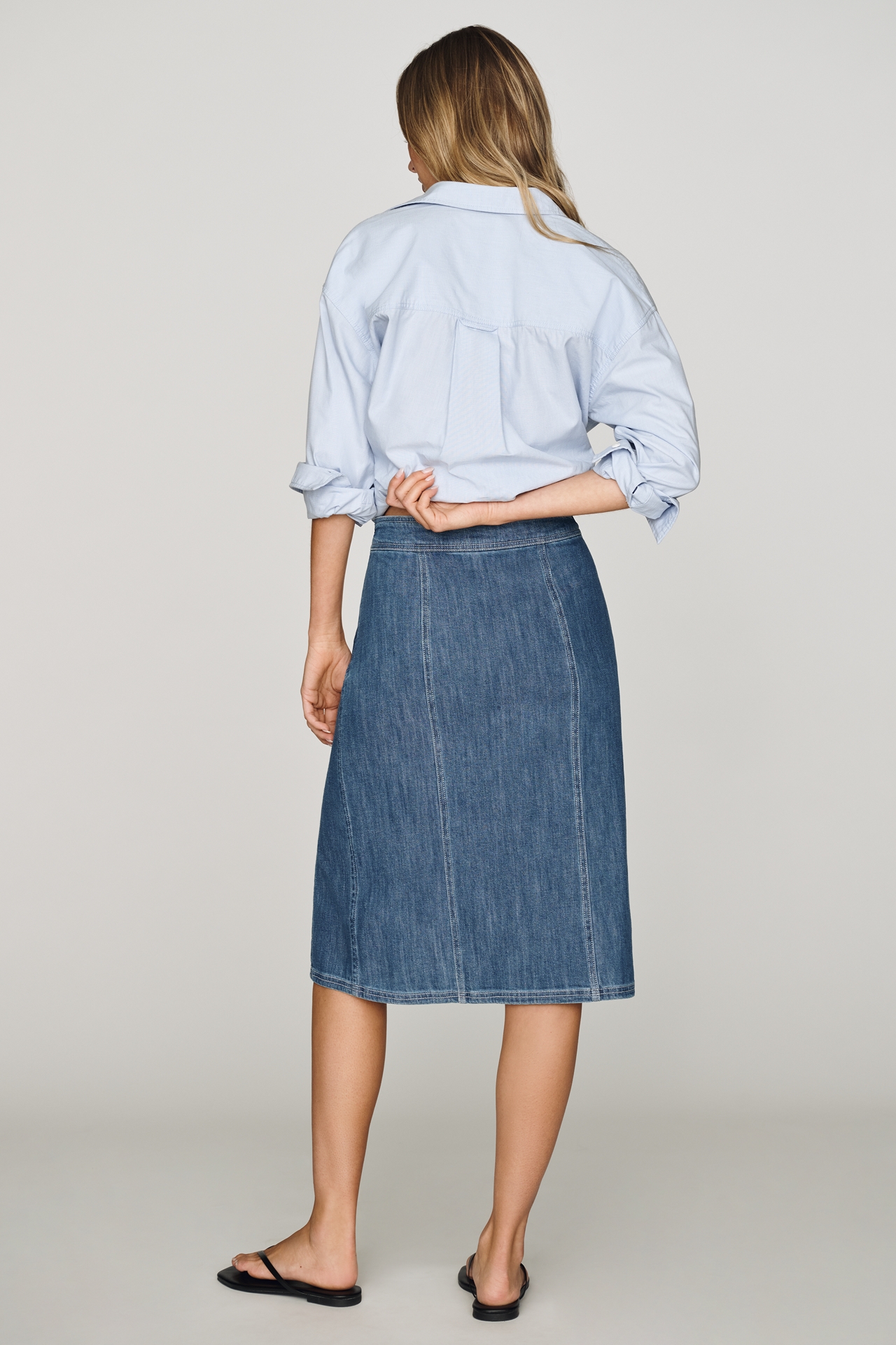 Pilcro Slim Denim Midi Skirt