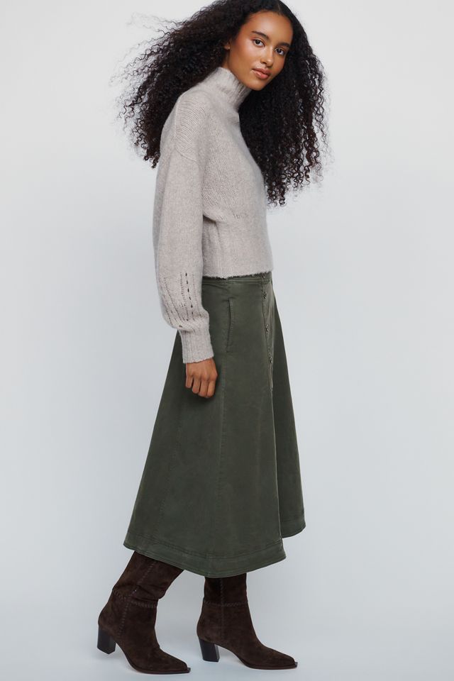 Pilcro Double-Breasted Button Midi Skirt #1
