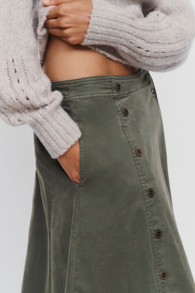 Pilcro Double-Breasted Button Midi Skirt #2