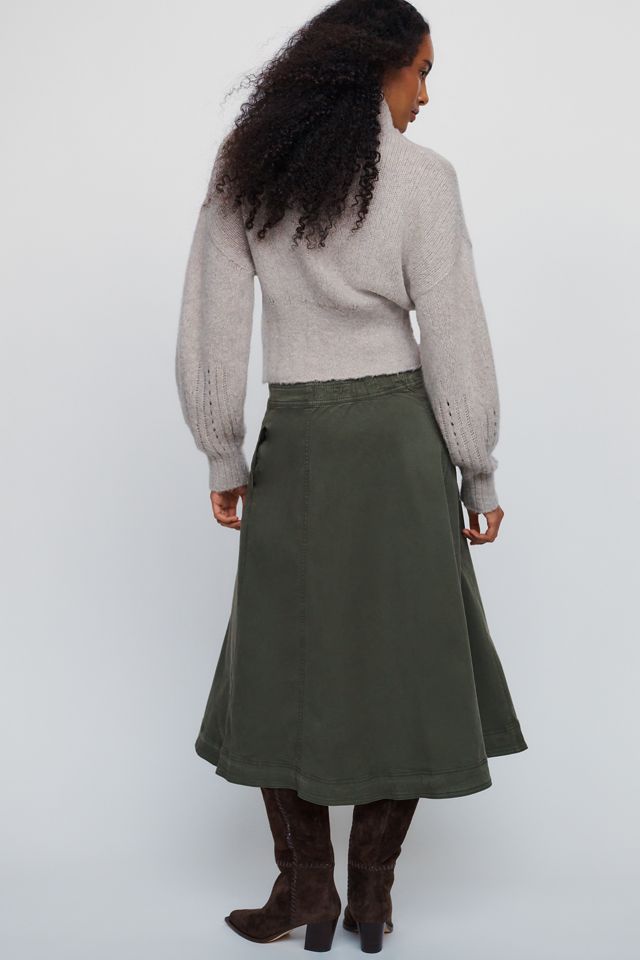 Pilcro Double-Breasted Button Midi Skirt #3