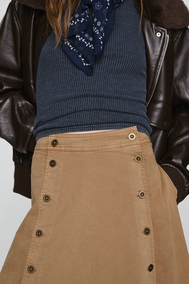 Pilcro Double-Breasted Button Midi Skirt #2