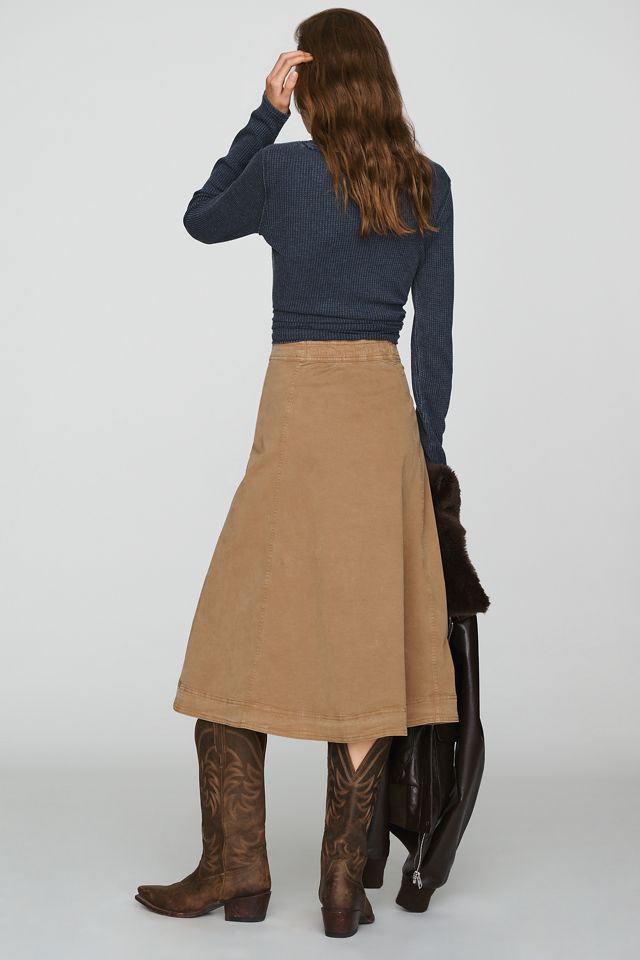 Pilcro Double-Breasted Button Midi Skirt #3