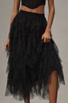 The Chéri Ruffled Tulle Midi Skirt by Anthropologie