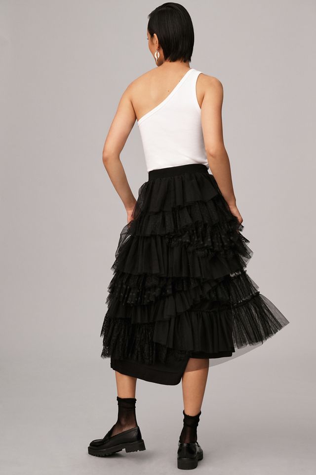 La Jupe Mi-Longue Chéri en Tulle Plissé par Anthropologie #6