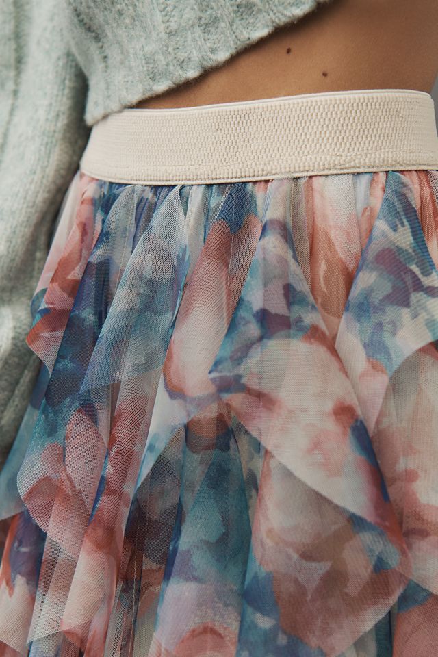 The Chéri Ruffled Tulle Midi Skirt by Anthropologie #2