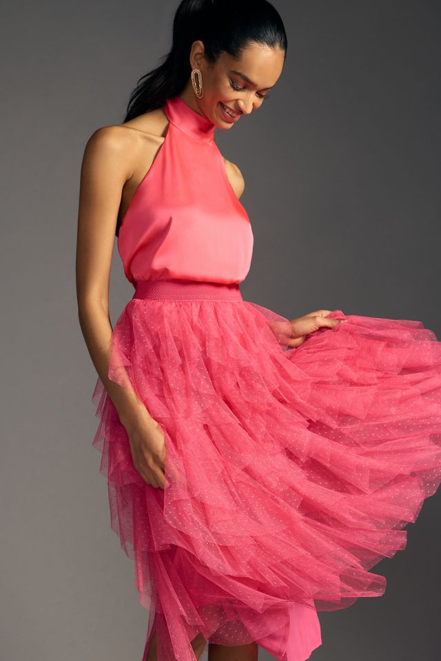 The Chéri Ruffled Tulle Midi Skirt by Anthropologie #1