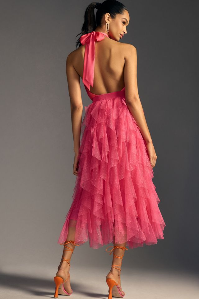The Chéri Ruffled Tulle Midi Skirt by Anthropologie #4