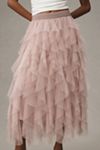 The Chéri Ruffled Tulle Midi Skirt by Anthropologie