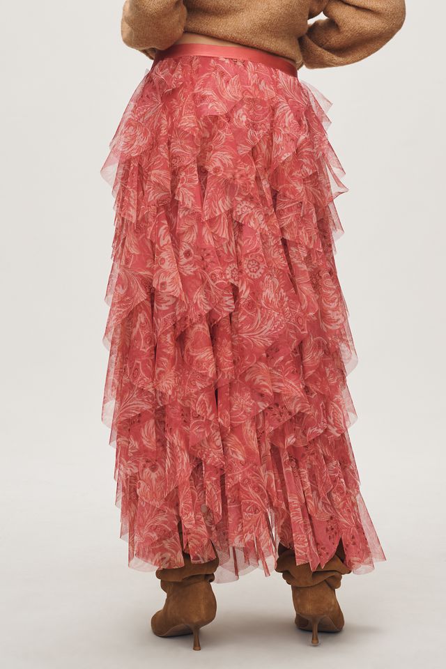 The Chéri Ruffled Tulle Midi Skirt by Anthropologie #2