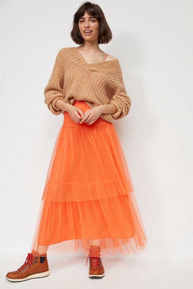 Evelyn Tulle Midi Skirt | Anthropologie