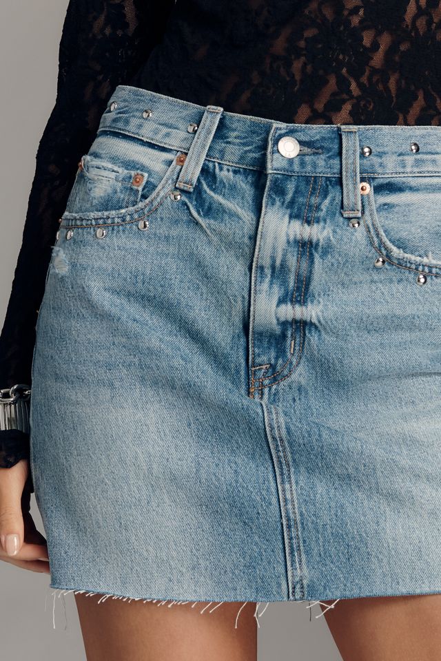 Pistola Skye High-Rise Studded Denim Mini Skirt #1