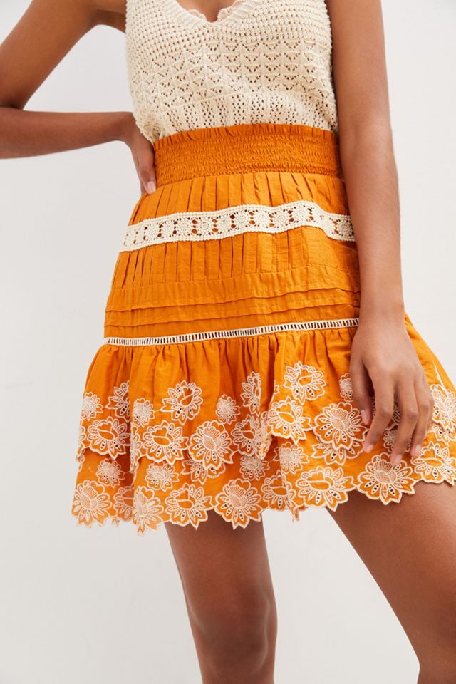 Embroidered Lace Mini Skirt #1