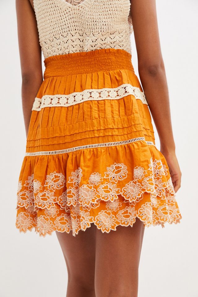 Embroidered Lace Mini Skirt #2
