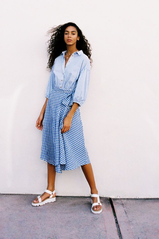 Maeve Glenna Gingham Midi Skirt #5