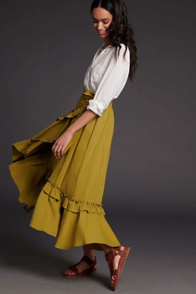 Maeve Constance Ruffled Maxi Skirt #5