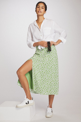 midi skirt with slit