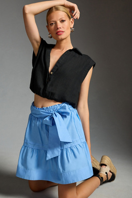 The Somerset Collection By Anthropologie The Somerset Mini Skirt In Blue