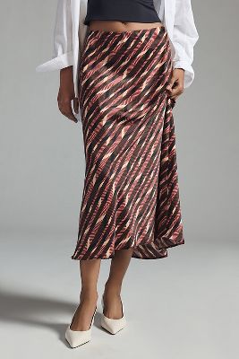 anthropologie satin skirt