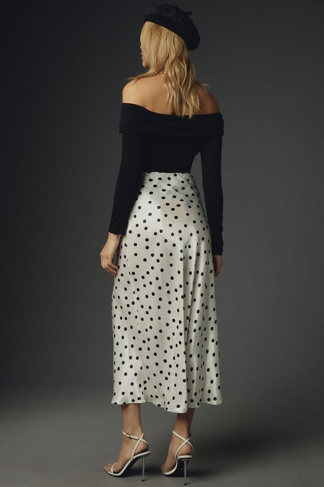 Mel Ruched Side-Slit Midi Skirt by Maeve | Anthropologie