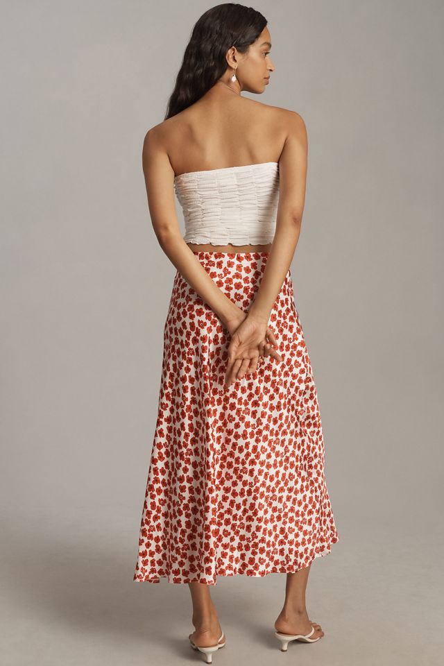 The Mel Ruched Side-Slit Midi Skirt by Maeve #2
