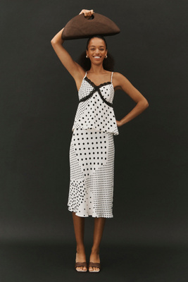 By Anthropologie Polka Dot Midi Slip Skirt product page
