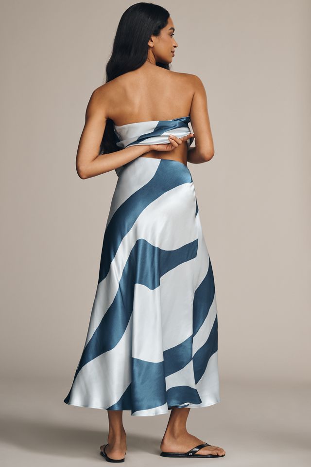 By Anthropologie Silky Waves Woven Slip Maxi Skirt #2