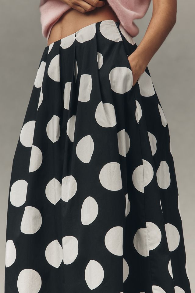 Maeve Cotton Poplin Pleated Midi Skirt #3