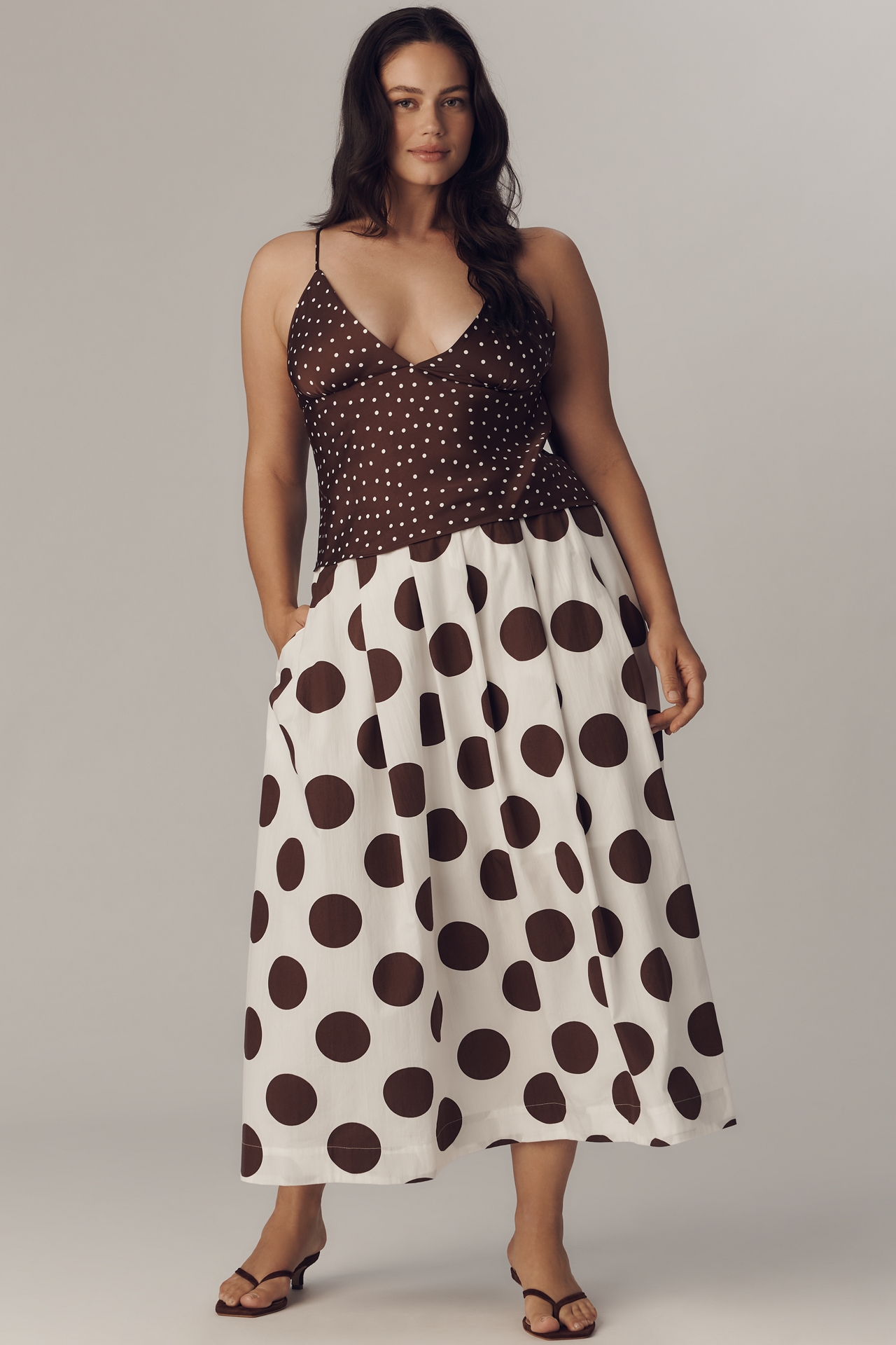 Maeve Cotton Poplin Pleated Midi Skirt