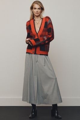 Maeve Pleated Menswear Midi Skirt