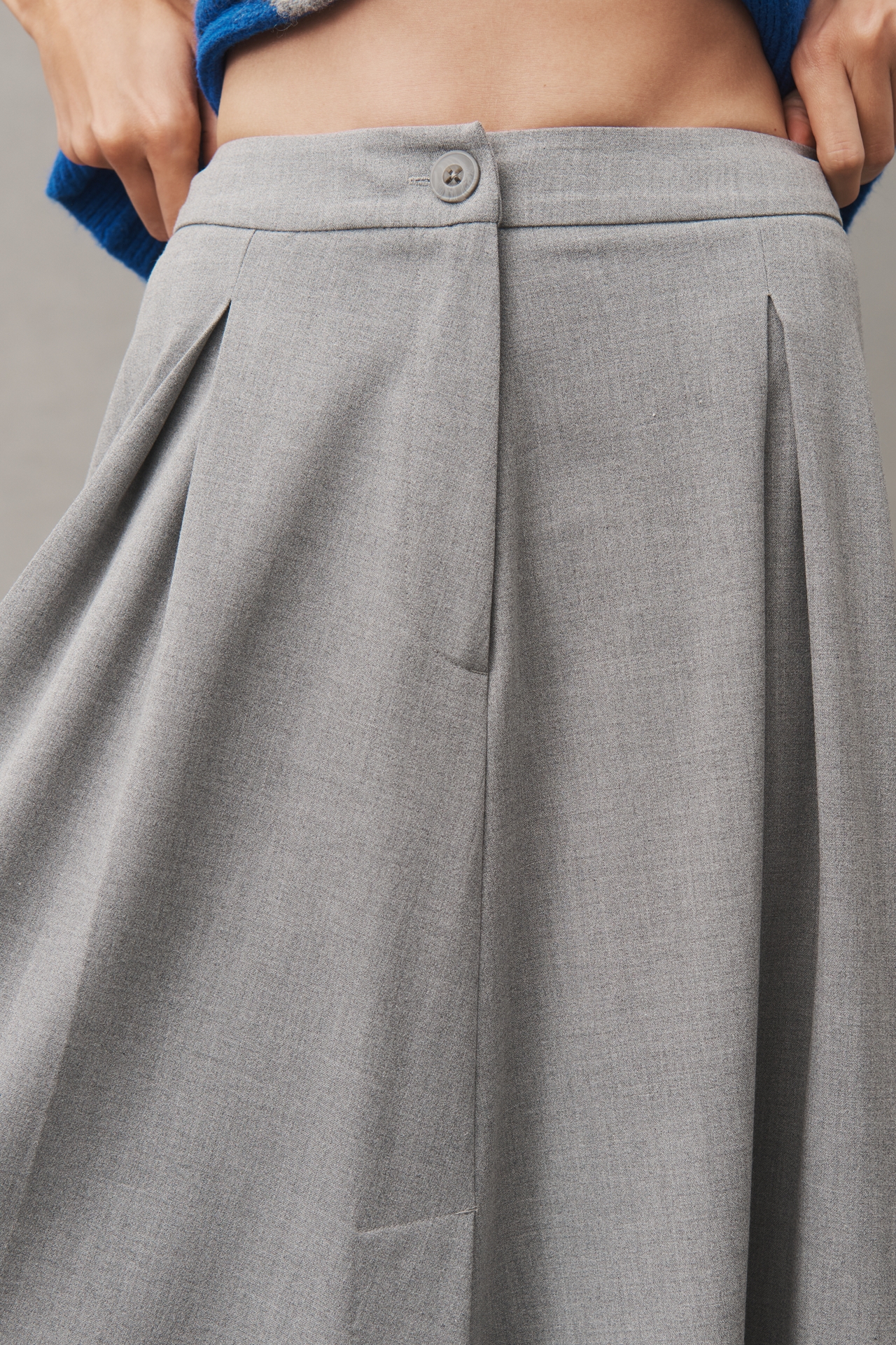 Maeve Pleated Menswear Midi Skirt