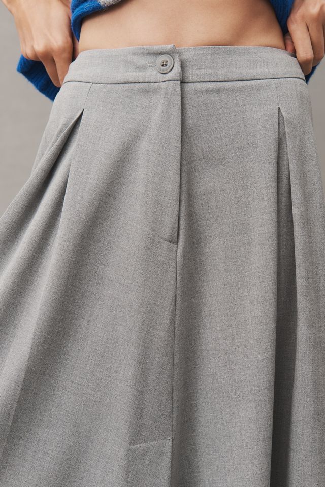 Maeve Pleated Menswear Midi Skirt #3