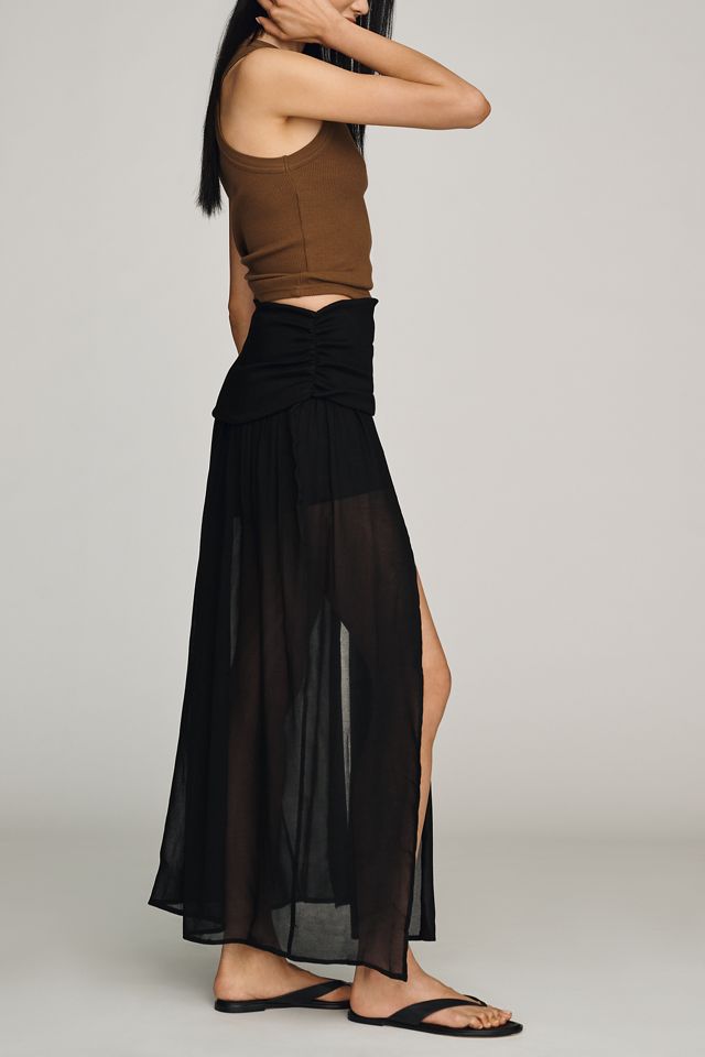 By Anthropologie Sheer Knit Midi Skirt #2
