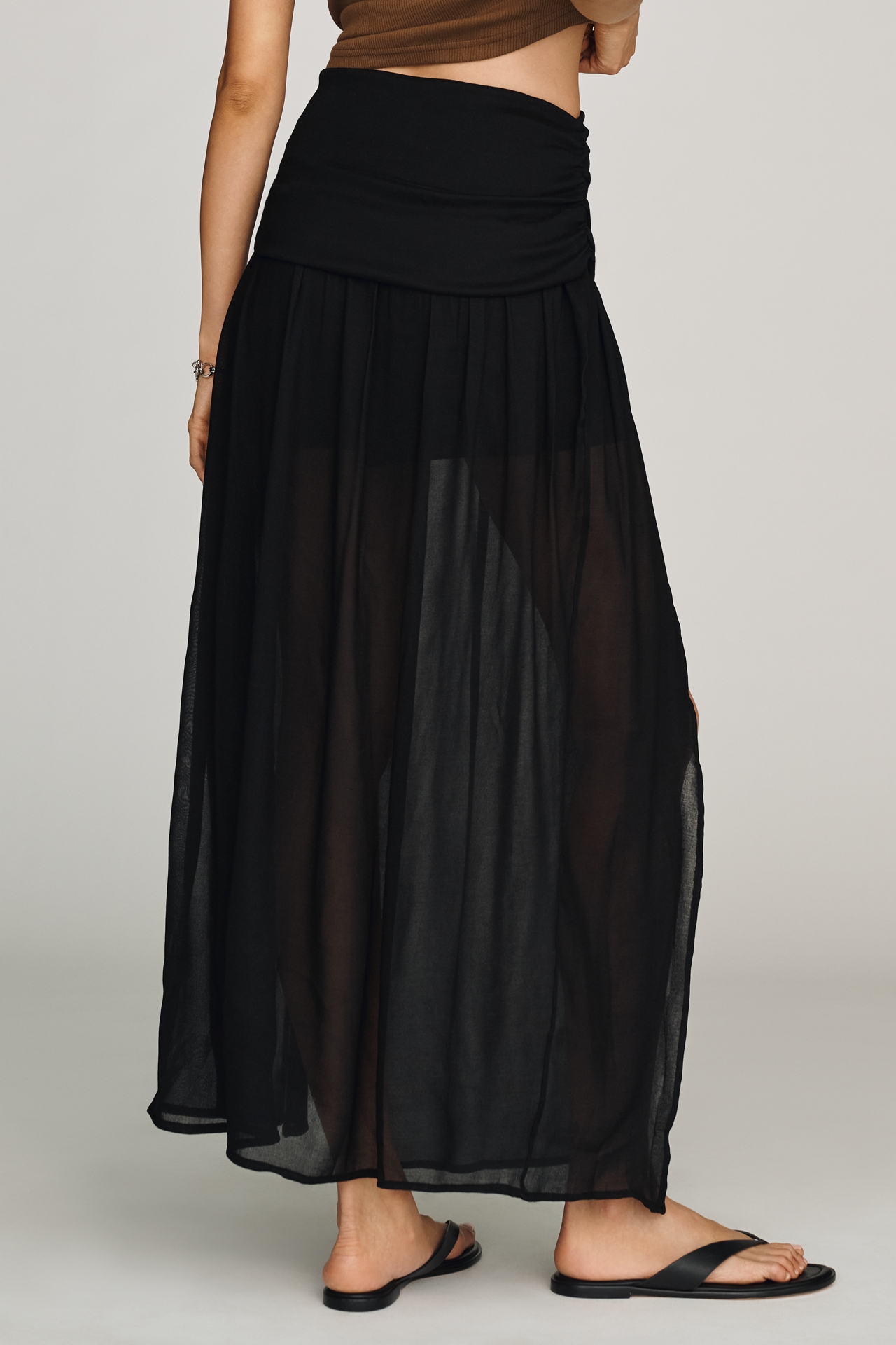 By Anthropologie Sheer Knit Midi Skirt