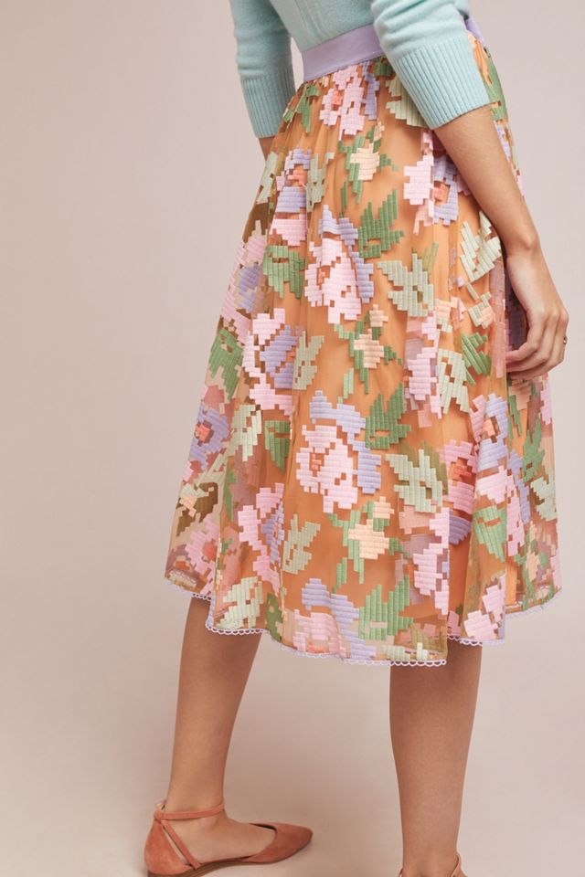 Pixilated Tulle Midi Skirt #4
