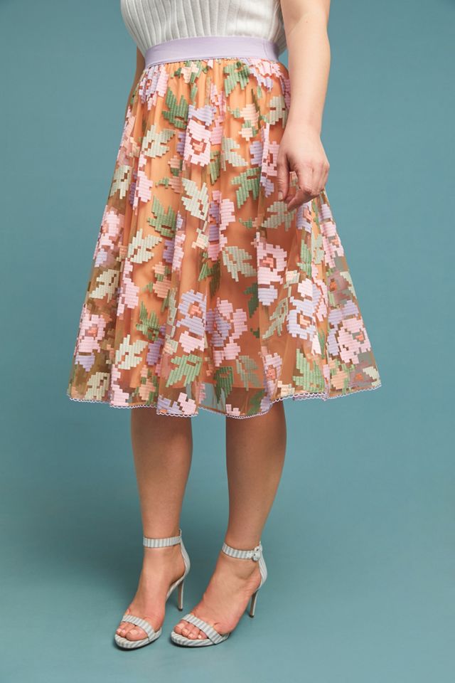 Pixilated Tulle Midi Skirt #7
