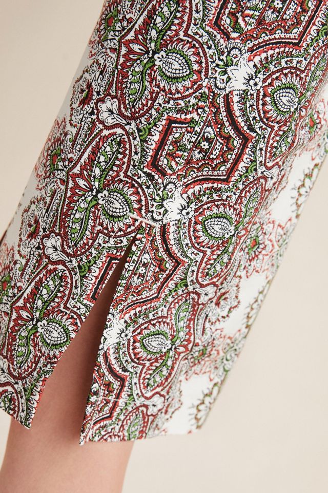 Kaleidoscope Button-Front Pencil Skirt #4