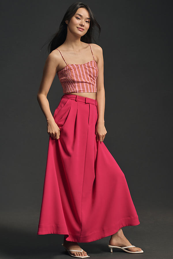 Maeve The Avery Pleated Maxi Skirt By  In Pink