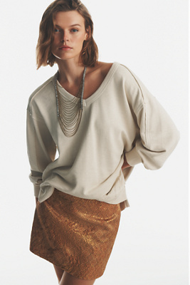 Hemant & Nandita Metallic Mini Skirt by Anthropologie